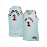 Camiseta Nino San Antonio Spurs Victor Wembanyama #1 Ciudad 2024-25 Verde