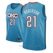Camiseta Oklahoma City Thunder Andre Roberson #21 Ciudad 2018-19 Azul