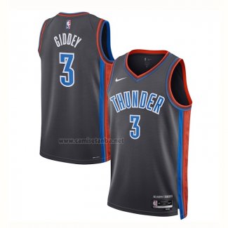 Camiseta Oklahoma City Thunder Josh Giddey #3 Ciudad 2022-23 Gris