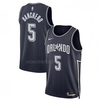 Camiseta Orlando Magic Paolo Banchero NO 5 Ciudad 2023-24 Azul