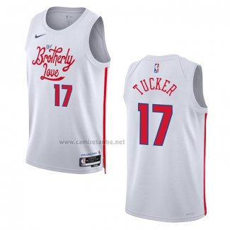 Camiseta Philadelphia 76ers P.J. Tucker #17 Ciudad 2022-23 Blanco