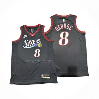 Camiseta Philadelphia 76ers Paul George NO 8 Classic 2025-26 Negro