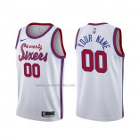 Camiseta Philadelphia 76ers Personalizada Hardwood Classic Blanco