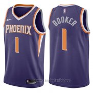 Camiseta Phoenix Suns Devin Booker #1 2017-18 Violeta