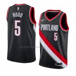 Camiseta Portland Trail Blazers Rodney Hood #5 Icon 2018 Negro