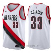 Camiseta Portland Trail Blazers Zach Collins #33 Swingman Association 2017-18 Blanco