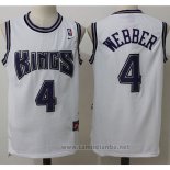 Camiseta Sacramento Kings Chris Webber #4 Retro Blanco