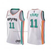 Camiseta San Antonio Spurs Joshua Primo #11 Ciudad 2021-22 Blanco