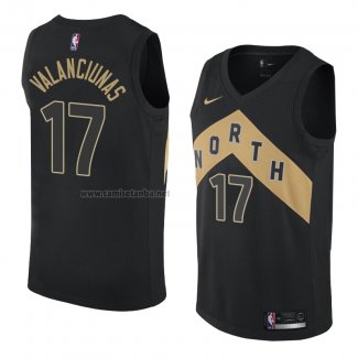 Camiseta Toronto Raptors Jonas Valanciunas #17 Ciudad 2018 Negro