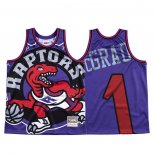 Camiseta Toronto Raptors Tracy Mcgrady #1 Mitchell & Ness Big Face Violeta