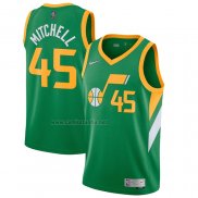 Camiseta Utah Jazz Donovan Mitchell #45 Earned 2020-21 Verde