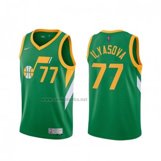 Camiseta Utah Jazz Ersan Ilyasova #77 Earned 2020-21 Verde