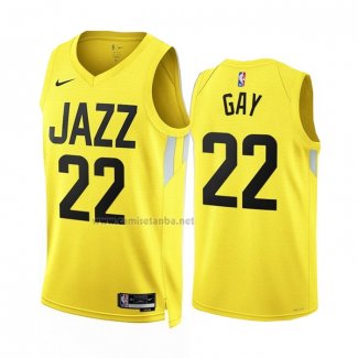 Camiseta Utah Jazz Rudy Gay #22 Icon 2022-23 Amarillo