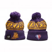 Gorro Beanie Los Angeles Lakers New Era Violeta Amarillo2