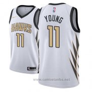 Camiseta Atlanta Hawks Trae Young #11 Ciudad 2018-19 Blanco