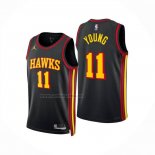 Camiseta Atlanta Hawks Trae Young NO 11 Statement 2024-25 Negro