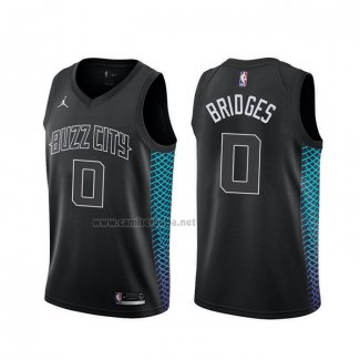 Camiseta Charlotte Hornets Miles Bridges #0 Ciudad Negro