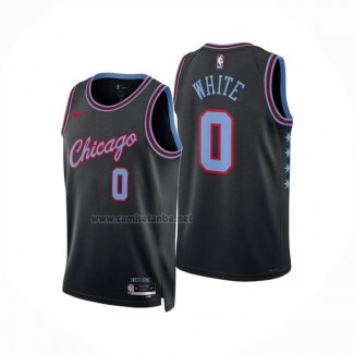 Camiseta Chicago Bulls Coby White NO 0 Ciudad 2025-26 Negro