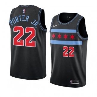 Camiseta Chicago Bulls Otto Porter JR. #22 Ciudad 2018-19 Negro