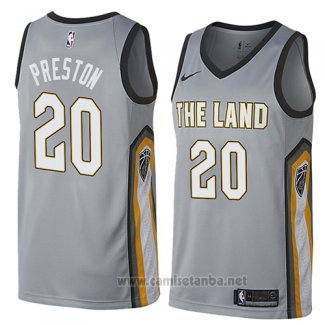Camiseta Cleveland Cavaliers Billy Preston #20 Ciudad 2018 Gris