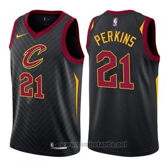 Camiseta Cleveland Cavaliers Kendrick Perkins #21 Statement 2017-18 Negro