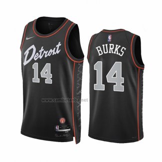 Camiseta Detroit Pistons Alec Burks #14 Ciudad 2023-24 Negro