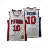Camiseta Detroit Pistons Dennis Rodman NO 10 Mitchell & Ness 1988-89 Blanco