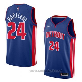 Camiseta Detroit Pistons Eric Moreland #24 Icon 2018 Azul