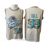 Camiseta Detroit Pistons Grant Hill #33 Retro Crema