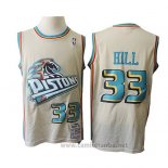 Camiseta Detroit Pistons Grant Hill #33 Retro Crema