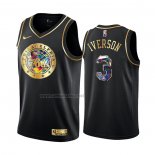 Camiseta Golden Edition Philadelphia 76ers Allen Iverson #3 2021-22 Negro