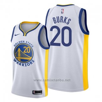 Camiseta Golden State Warriors Alec Burks #20 Association 2019-20 Blanco