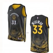 Camiseta Golden State Warriors James Wiseman #33 Ciudad 2022-23 Negro