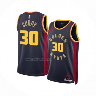 Camiseta Golden State Warriors Stephen Curry #30 Ciudad 2024-25 Azul