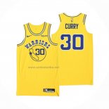 Camiseta Golden State Warriors Stephen Curry #30 Hardwood Classic Autentico Amarillo