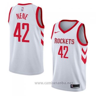 Camiseta Houston Rockets Nene #42 Association 2018 Blanco