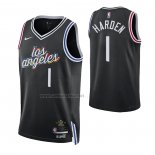 Camiseta Los Angeles Clippers James Harden #1 Ciudad Negro