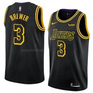 Camiseta Los Angeles Lakers Corey Brewer #3 Ciudad 2018 Negro