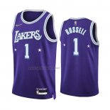 Camiseta Los Angeles Lakers D'Angelo Russell #1 Ciudad 2021-22 Violeta