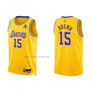 Camiseta Los Angeles Lakers Jabari Brown #15 75th Anniversary 2021-22 Amarillo