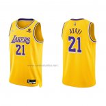 Camiseta Los Angeles Lakers Joel Ayayi #21 75th Anniversary 2021-22 Amarillo