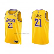 Camiseta Los Angeles Lakers Joel Ayayi #21 75th Anniversary 2021-22 Amarillo