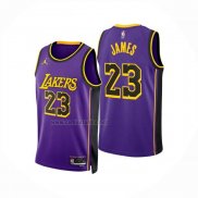 Camiseta Los Angeles Lakers LeBron James NO 23 Statement 2024-25 Violeta