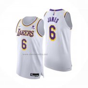 Camiseta Los Angeles Lakers LeBron James #6 Association Autentico Blanco