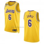 Camiseta Los Angeles Lakers LeBron James #6 Icon 2022-23 Amarillo