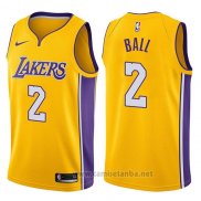 Camiseta Los Angeles Lakers Lonzo Ball #2 2017-18 Amarillo
