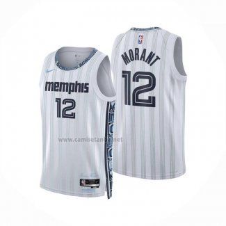 Camiseta Memphis Grizzlies Ja Morant NO 12 Ciudad 2025-26 Blanco
