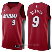 Camiseta Miami Heat Kelly Olynyk #9 Statement 2017-18 Rojo