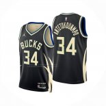 Camiseta Milwaukee Bucks Giannis Antetokounmpo NO 34 Statement 2024-25 Negro