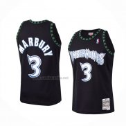 Camiseta Minnesota Timberwolves Stephon Marbury #3 Mitchell & Ness 1997-98 Negro
